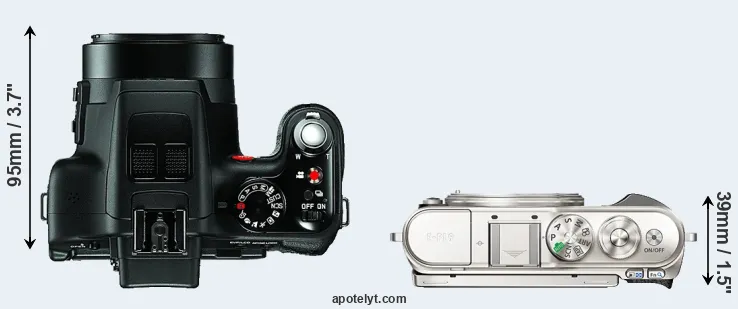 Compare V-LUX 3 versus E-PL9 top