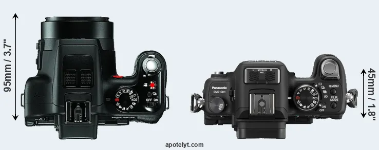 Compare V-LUX 3 versus GH1 top