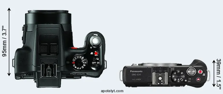 Compare V-LUX 3 versus GX1 top