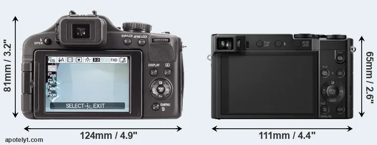 Comparison V-LUX 3 or TZ100 rear
