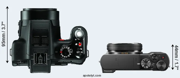 Compare V-LUX 3 versus TZ100 top