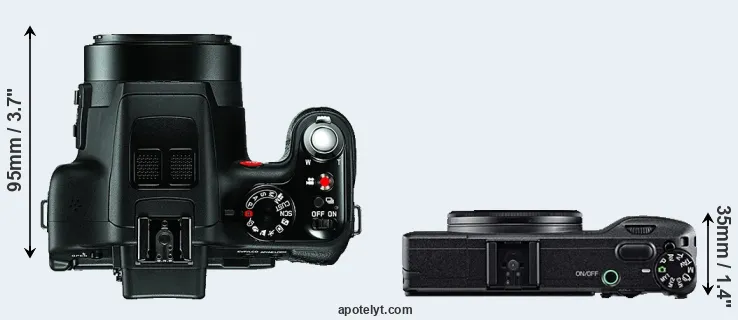 Compare V-LUX 3 versus GR top