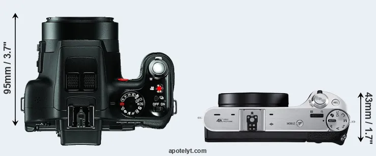 Compare V-LUX 3 versus NX500 top