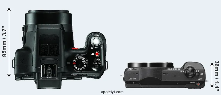 Compare V-LUX 3 versus A5100 top