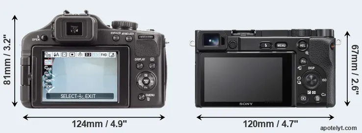 Comparison V-LUX 3 or A6100 rear