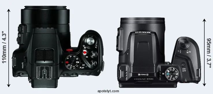 Compare V-LUX 4 versus B500 top