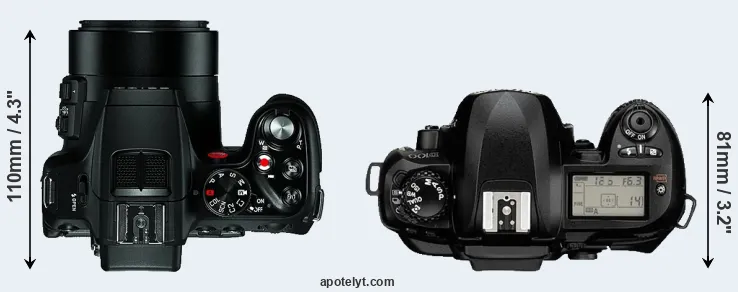 Compare V-LUX 4 versus D100 top