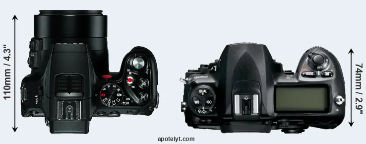 Compare V-LUX 4 versus D200 top