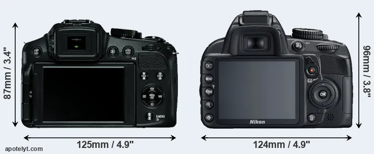 Comparison V-LUX 4 or D3100 rear