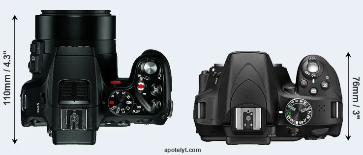 Compare V-LUX 4 versus D3300 top