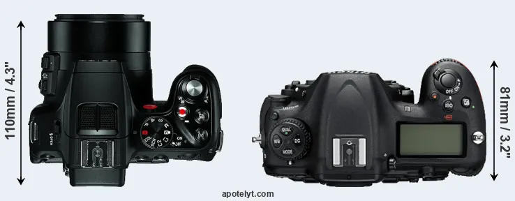 Compare V-LUX 4 versus D500 top