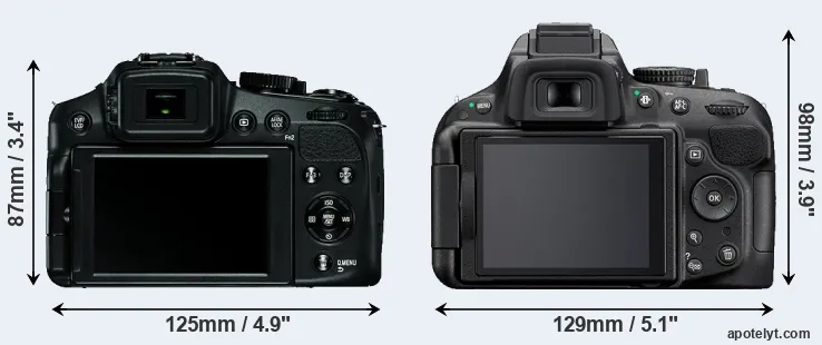 Comparison V-LUX 4 or D5200 rear