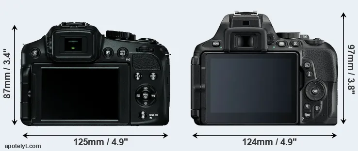 Comparison V-LUX 4 or D5600 rear