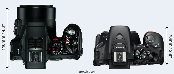 Compare V-LUX 4 versus D5600 top