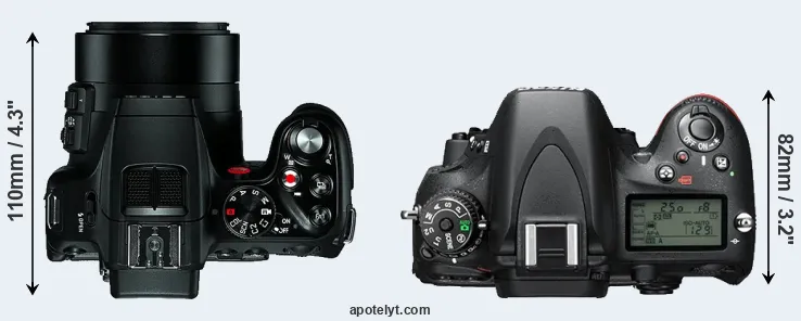 Compare V-LUX 4 versus D610 top