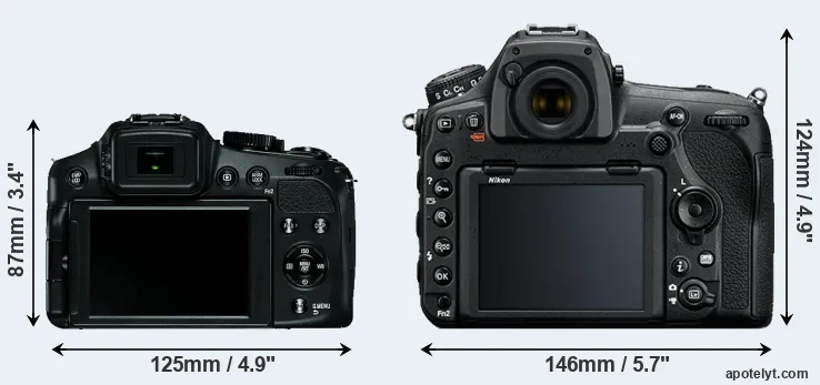 Comparison V-LUX 4 or D850 rear