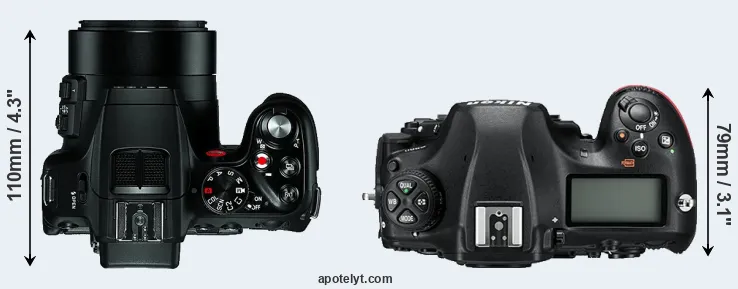 Compare V-LUX 4 versus D850 top