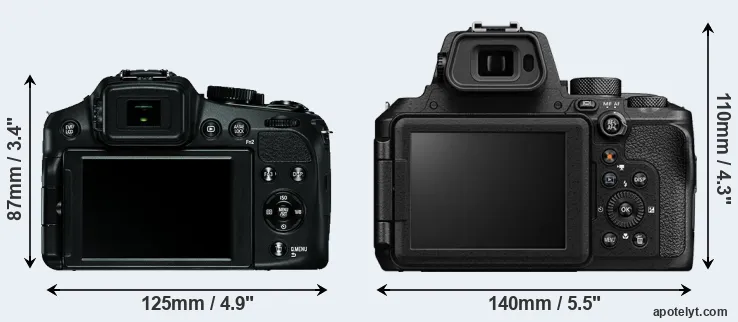 Comparison V-LUX 4 or P950 rear