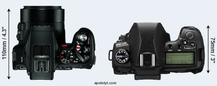 Compare V-LUX 4 versus E-30 top