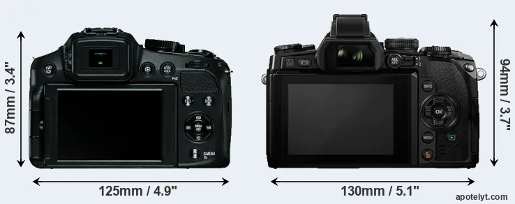 Comparison V-LUX 4 or E-M1 rear