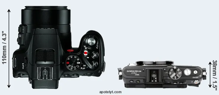 Compare V-LUX 4 versus E-PL5 top