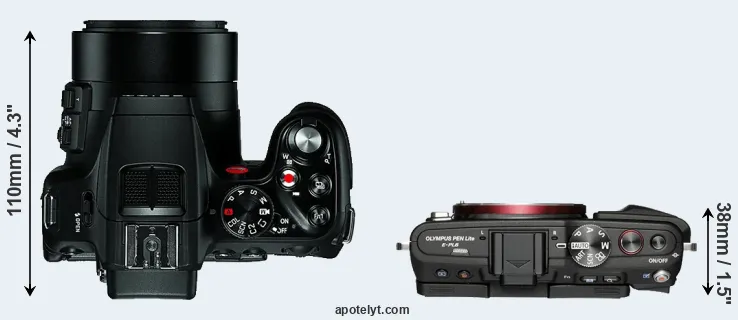 Compare V-LUX 4 versus E-PL6 top
