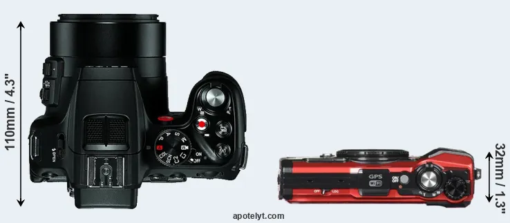 Compare V-LUX 4 versus TG-5 top