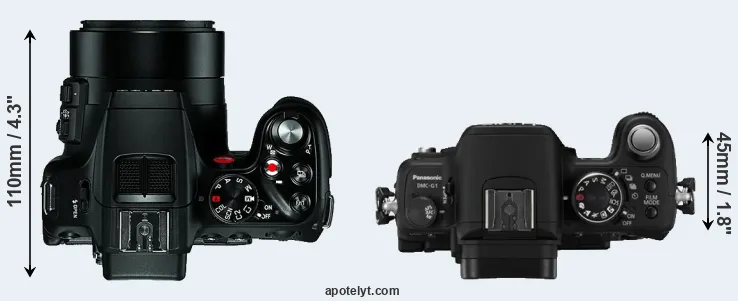Compare V-LUX 4 versus G1 top