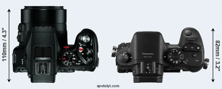Compare V-LUX 4 versus GH3 top