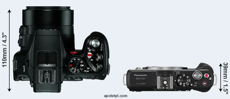 Compare V-LUX 4 versus GX1 top