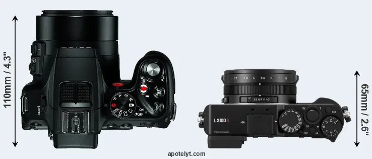 Compare V-LUX 4 versus LX100 II top