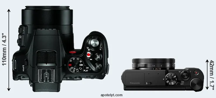 Compare V-LUX 4 versus LX15 top