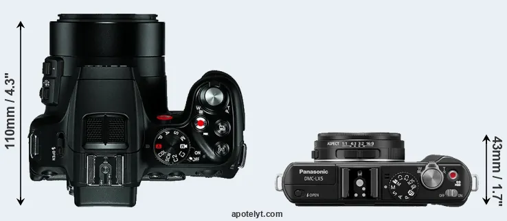 Compare V-LUX 4 versus LX5 top