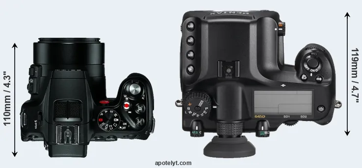Compare V-LUX 4 versus 645D top