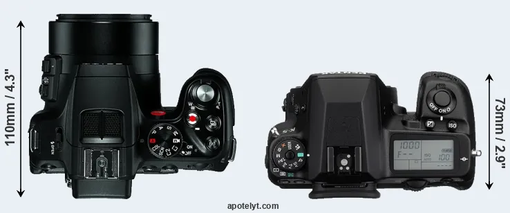 Compare V-LUX 4 versus K-5 top
