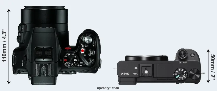Compare V-LUX 4 versus A6400 top