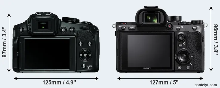Comparison V-LUX 4 or A7R III rear