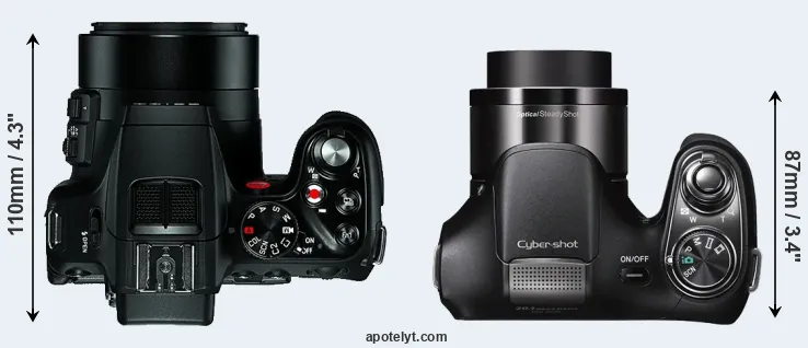 Compare V-LUX 4 versus H200 top