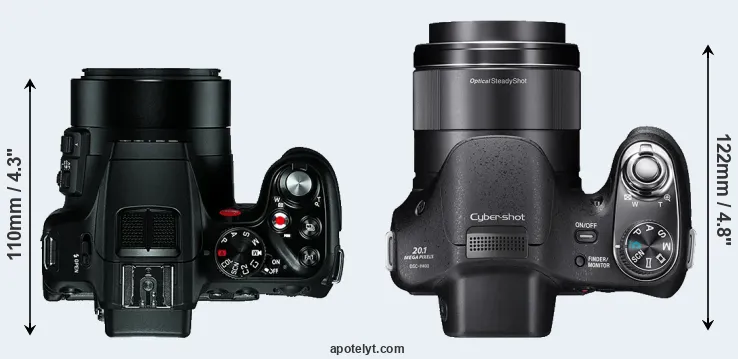 Compare V-LUX 4 versus H400 top