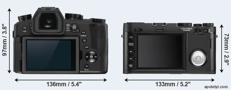 Comparison V-LUX 5 or X Vario rear