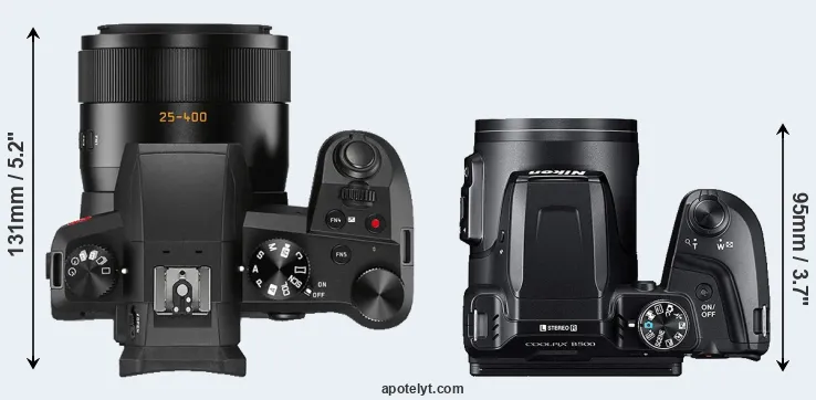 Compare V-LUX 5 versus B500 top
