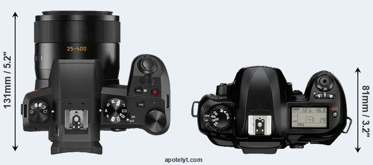 Compare V-LUX 5 versus D100 top