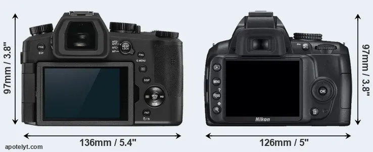 Comparison V-LUX 5 or D3000 rear