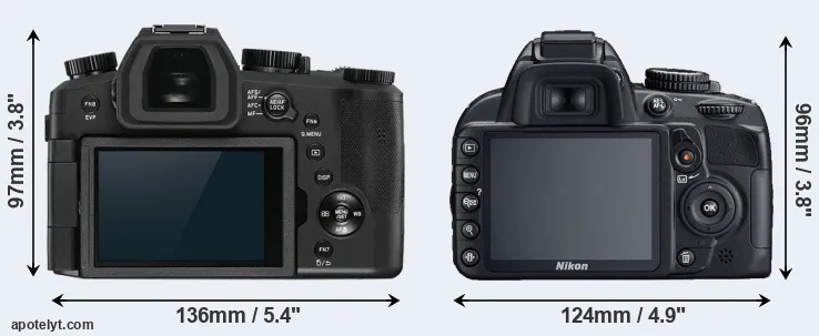 Comparison V-LUX 5 or D3100 rear