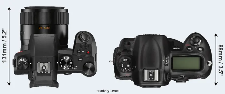 Compare V-LUX 5 versus D3X top