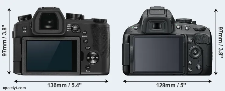 Comparison V-LUX 5 or D5100 rear