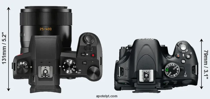Compare V-LUX 5 versus D5100 top
