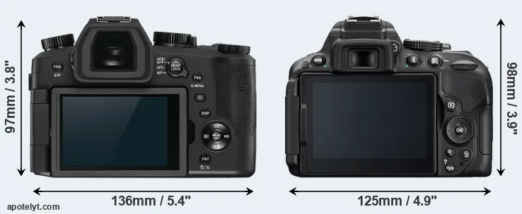 Comparison V-LUX 5 or D5300 rear