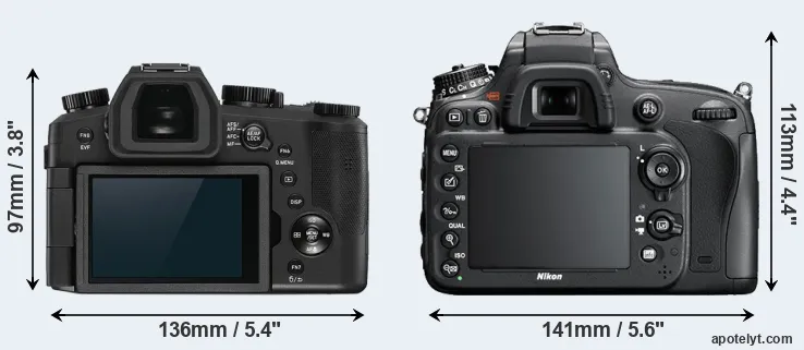 Comparison V-LUX 5 or D600 rear