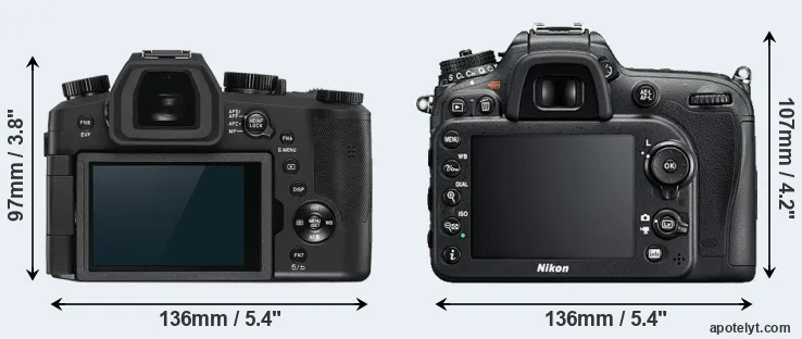 Comparison V-LUX 5 or D7200 rear